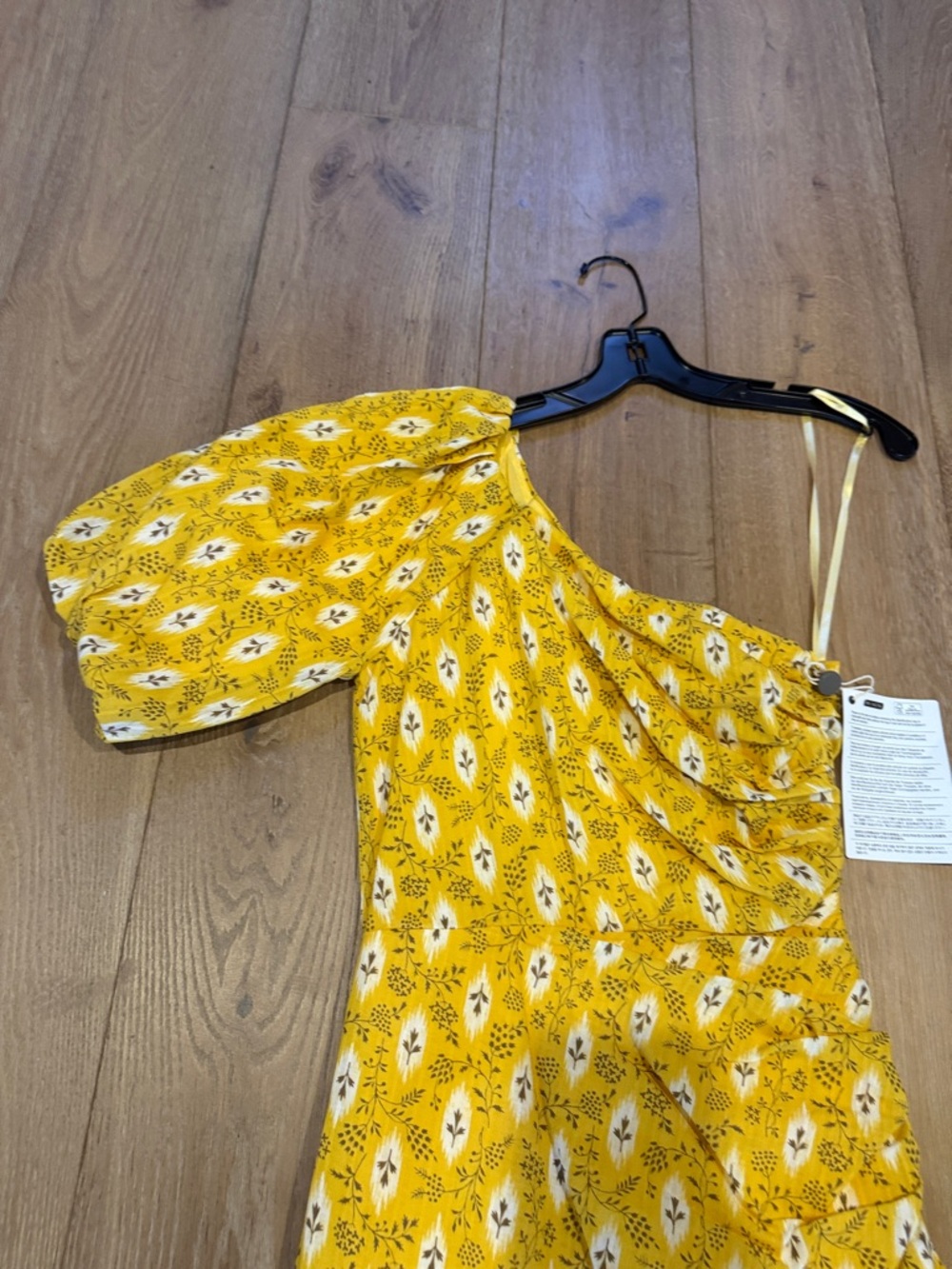 Veronica Beard Yellow Floral One-Shoulder Maxi Dress - Picture 2 of 8